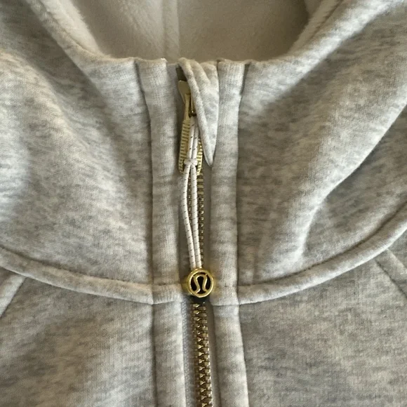 Lululemon Scuba Oversized Half-Zip Hoodie Plush Velour Heathered Grey / Gold M/L - Picture 2 of 7
